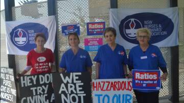 LONG FIGHT: Julie Henderson, Kristy Wilson, Di Zanotto and Yvonne Peisley at a recent strike. PHOTO: Cai Holroyd