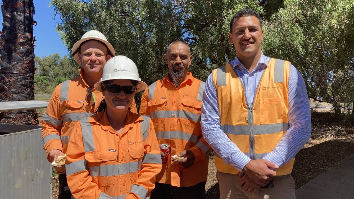 Managing director of Wamarra Hayden Heta and workers on the Goolagong Road resealing. Picture by Cai Holroyd