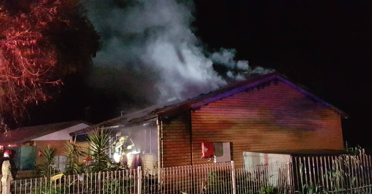 SMOKING: The house has suffered significant amounts of structural damage from the fire, which started last night. PHOTO: Cai Holroyd