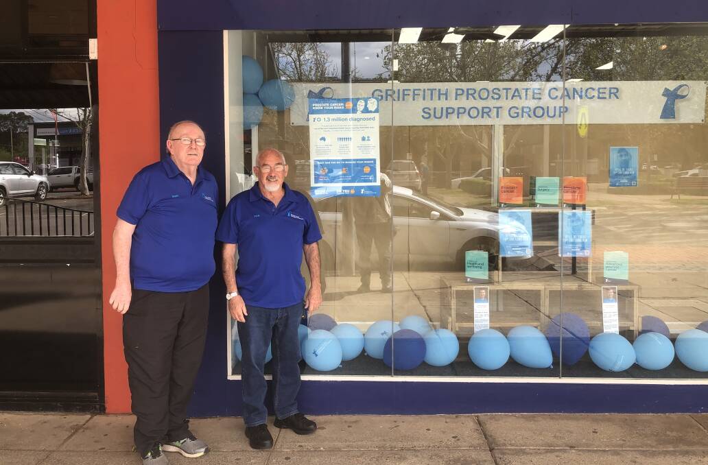 AWARENESS: Barry Maples and Colin Beaton are busily promoting prostate cancer awareness and the Griffith Prostate Cancer Support Group. PHOTO: Cai Holroyd
