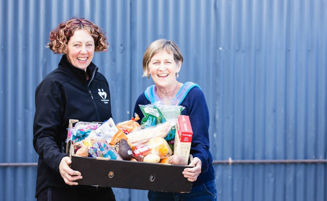 HAPPY HAMPERS: Kim Mecham and Jenna Thomas with one of the award-winning hampers. PHOTO: Contributed