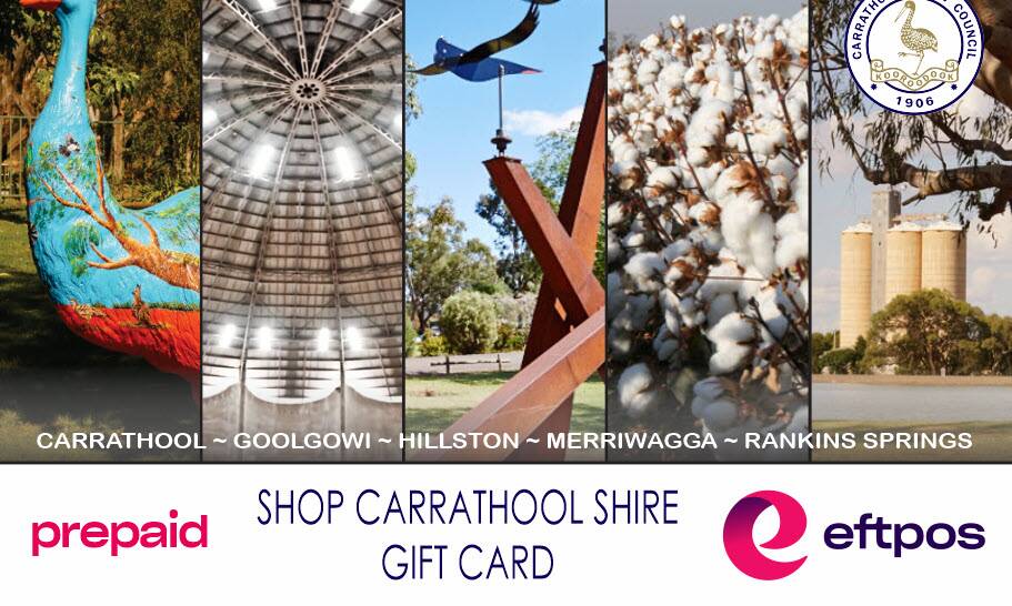 GIFT CARD: Gift cards are very commonly used as gifts or raffle prizes, and Carrathool is hoping to keep that money in the Shire with a similar program. PHOTO: File