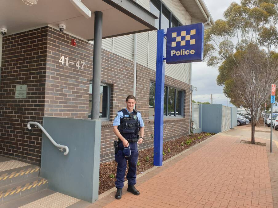 ON DUTY: Probationary Constable Mitchell Penn is ready to begin his new job at Griffith Police Station. PHOTO: Cai Holroyd
