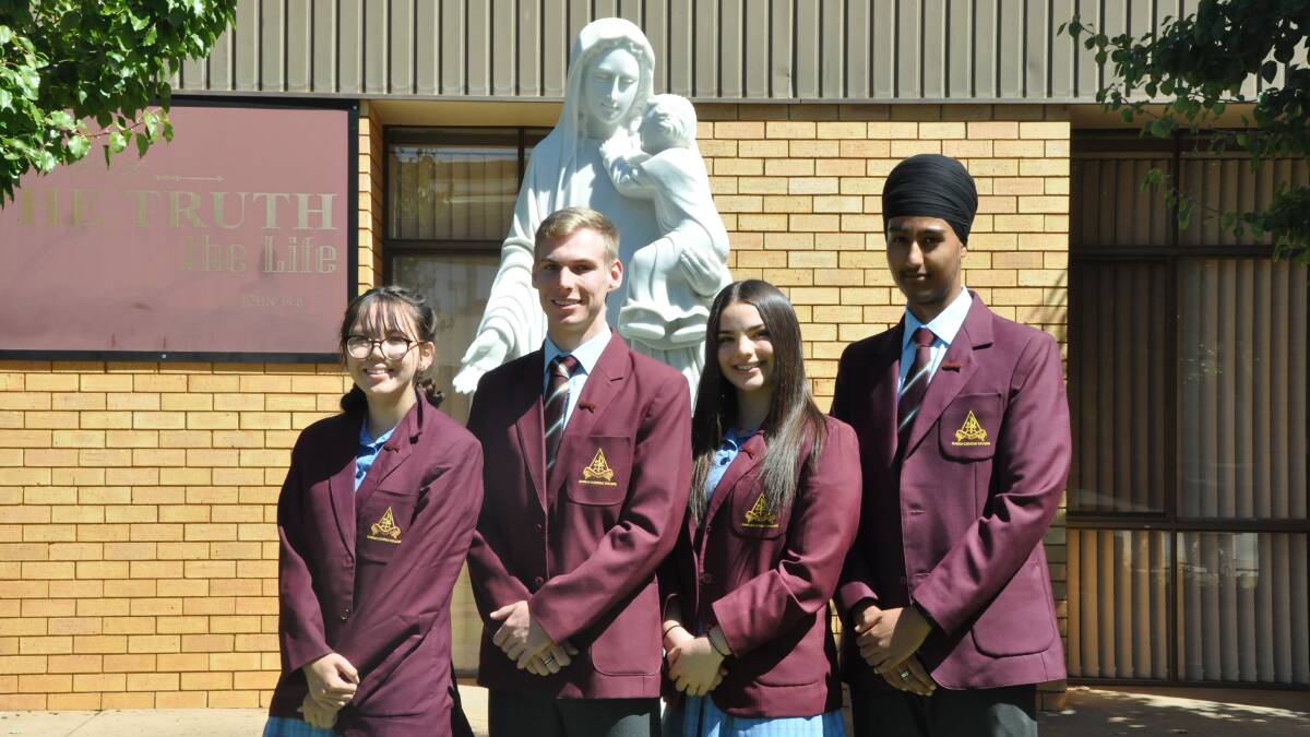 STUDENTS: Amanda Harrison, Connor Sully, Brooke Aloisi and Imreet Singh are Marian Catholic College's school captains. PHOTO: Contributed