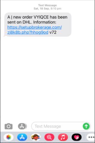 PICTURED HERE: An example of a fraudulent text message, aimed at getting targets to open the link. 