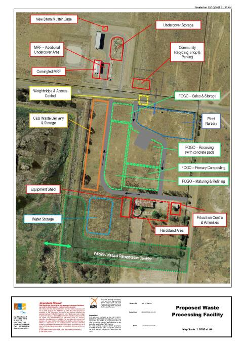 The plan for the proposed recycling plant that will service Hay shire. IMAGE: Contributed