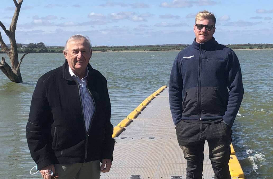 DOLLAR FOR DOLLAR: Mayor John Dal Broi and Griffith City Council pledged to match the money raised by Tom Armstrong to refill the lake with fish. PHOTO: Cai Holroyd