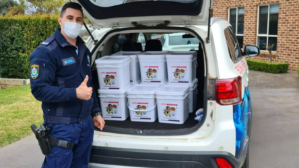 DELIVERY: Senior Constable Jason Pietroboni has been working hard to provide support for Griffith's at-risk and vulnerable youth. PHOTO: Contributed