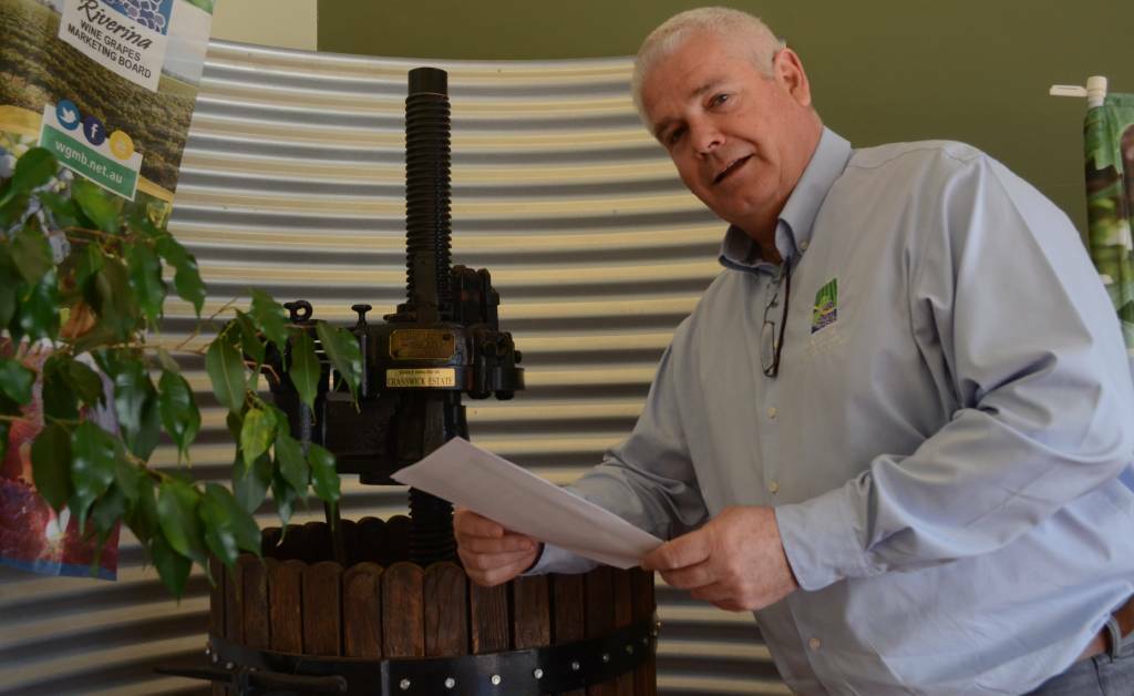 WATER ALLOCATION: Brian Simpson, the CEO of the Riverina Wine Grapes Marketing Board isn't as confident in this year's allocations. PHOTO: Sarah Bentvelzen