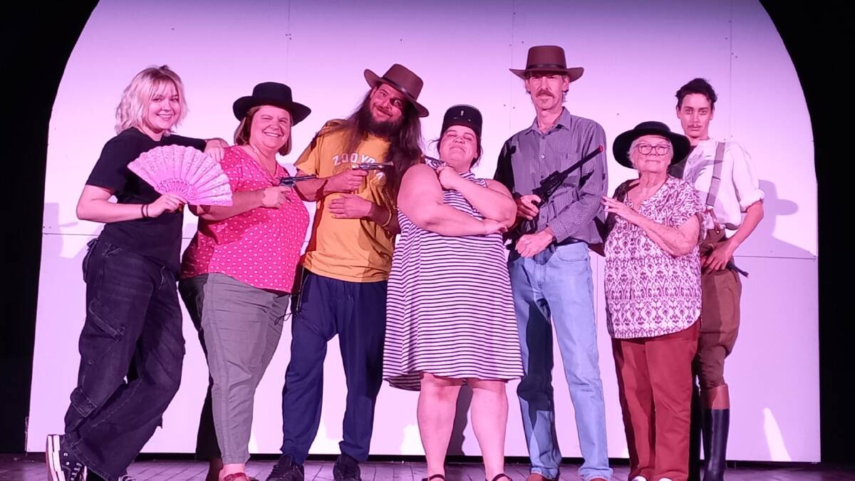 The current cast of Calamity Jane - Sarah Puntoriero, Debbie Ierano, Anthony Iarossi, Sally Hill, Ken Hammond, Pam Herrmann and Hilary Park. Picture supplied