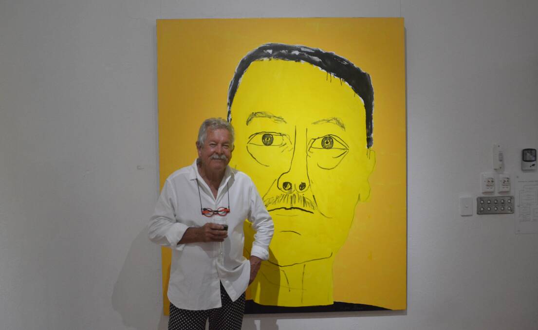 ART AND ARTIST: Ken Done with his self-portrait, aptly titled 'Me.' PHOTO: Cai Holroyd