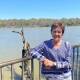 WATER, WATER: Member for Murray Helen Dalton at the Lower Darling river. PHOTO: Contributed