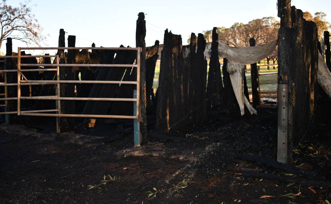 DESTRUCTION: A block of 1930s era stables was destroyed by fire in the middle of the night. PHOTO: Contributed