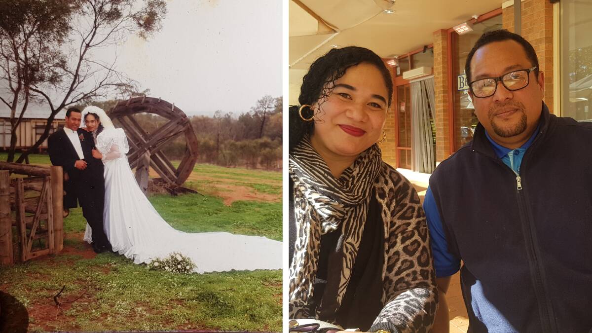 UNITED: Photos of Mosese and Lesieli Taupeamuhu, taken 23 years apart. 