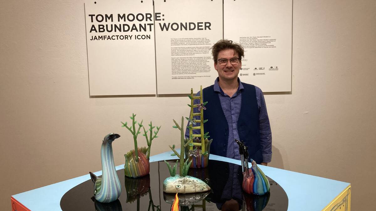 ART AND ARTIST: Tom Moore is one of Australia's premier glassmaking artists, and Griffith Regional Art Gallery will be hosting his work for the next seven weeks. PHOTO: Cai Holroyd