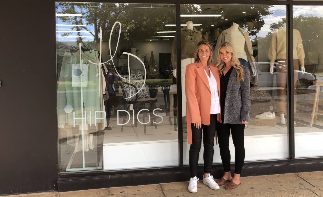 LOOKING HIP: Anna Ryan (left) and Hannah Condon in front of Hip Digs on Banna Avenue