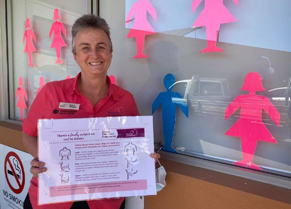 GET YOUR BREAST CHECKED: McGrath Foundation Breast Cancer Support Nurse Fiona Shields says men and women should be looking, feeling and checking their breasts at least once a month. PHOTO: Lizzie Gracie