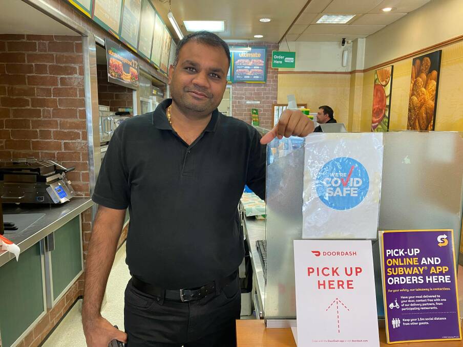 DOORDASH DELIVERS: Subway Banna Ave Franchisee Bipil Patel says the launch of DoorDash in Griffith has been great for both his business and the community. PHOTO: Elizabeth Gracie 