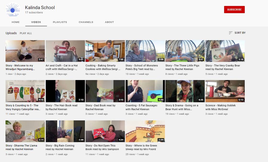 GOING VIRTUAL: Kalinda School have ventured online to Youtube, utilising the website to upload engaging educational content for students. PHOTO: Youtube 