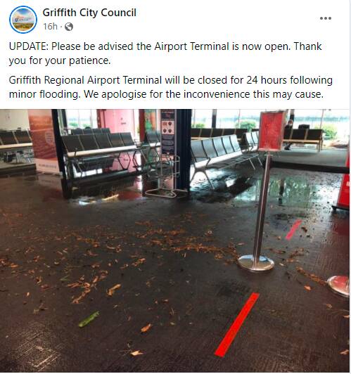 Airport closed, roads flooded