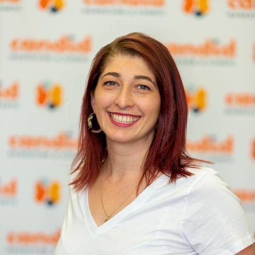 ALL SMILES: Ms Cadorin was invited to take part in the Pioneer Tournament for her software CanTicket and is now competing against hundreds of other start ups from across the globe. PHOTO: Supplied