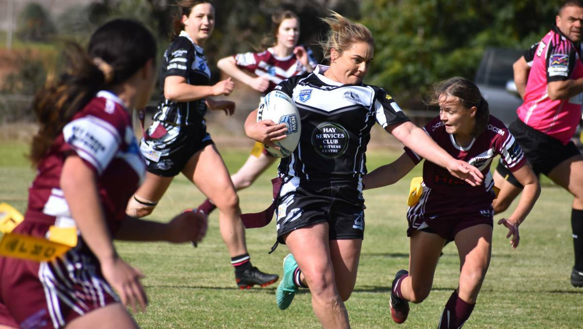 SCORER OF THE SEASON Lucy Lugsdin from Hay in action against Yanco Wamoon earlier this season PHOTO: Liam Warren