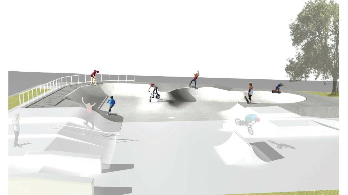 A MODERN DESIGN: Concept designs depict what the skate park will look like once construction is completed. PHOTO: Murrumbidgee Council 