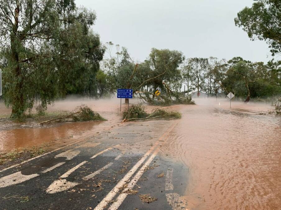 A ROAD OF RUIN: Rememberance Drive was flooded so badly it was rendered inaccessible. PHOTO: Supplied
