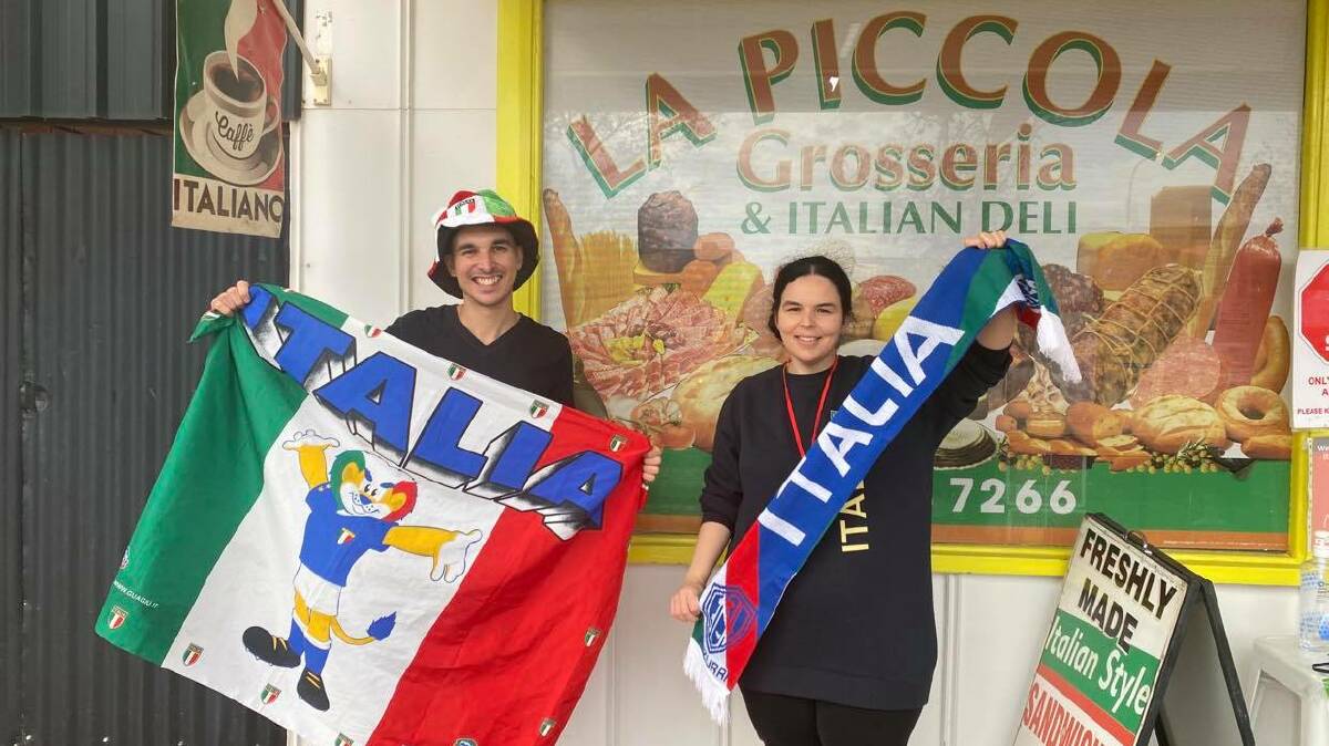 ITS COMING ROME: Salvatore and Maria Trimboli are football fanatics, and are over the moon about Italy's win against England in the Euro 2020 tournament PHOTO: Lizzie Gracie