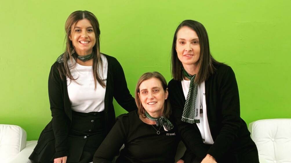 DOMESTIC TRAVEL BOOM: iTravel's Chontell Giannini (right), pictured with Janine Keenan and Santinia Foscarini, said domestic holiday demand had soared. PHOTO: Contributed 