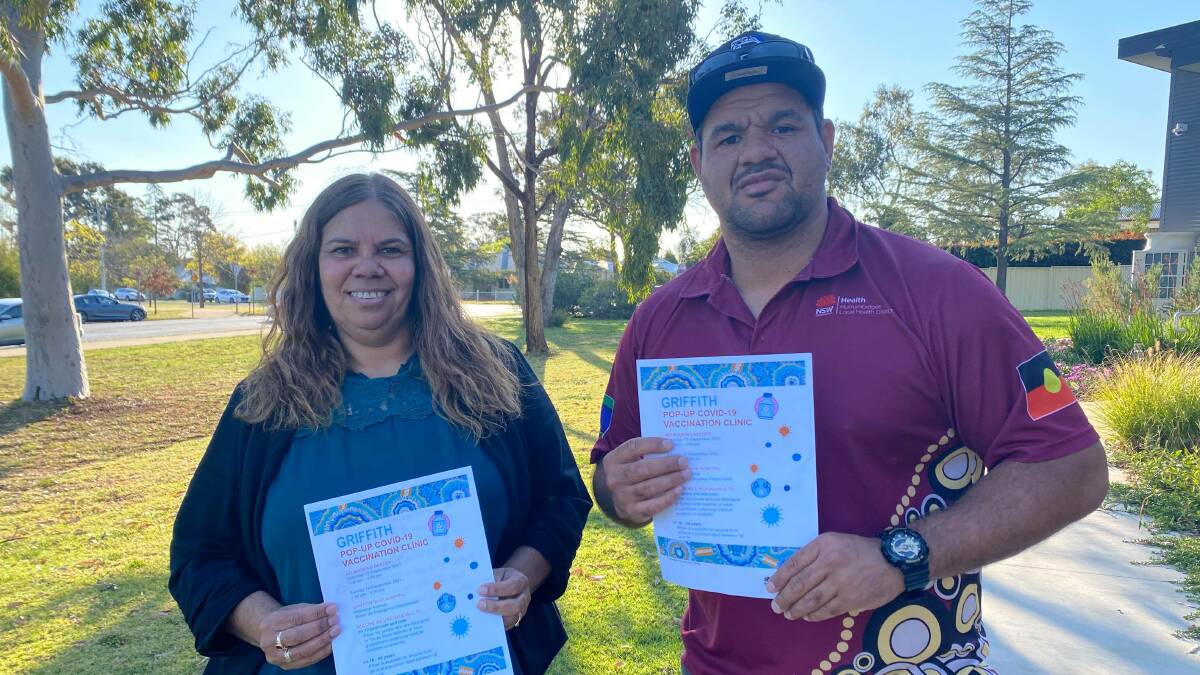 A HEALTHIER MOB: Aboriginal Health Worker Candy Kilby and Ronald Bamblett said the response to the vaccination blitz was 'fantastic'. PHOTO: Lizzie Gracie