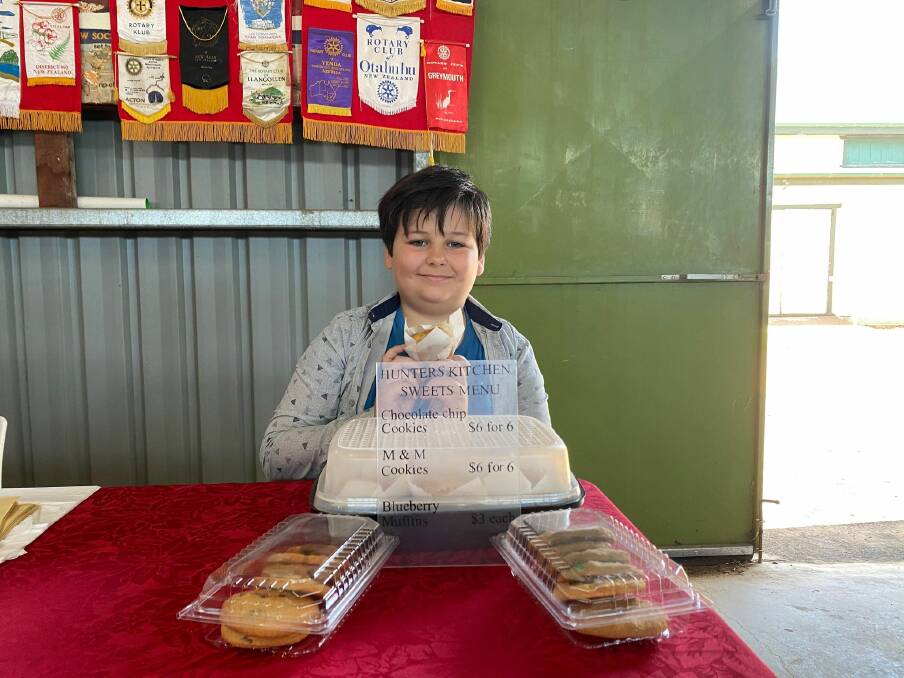 A RISING STAR: Ten year old Hunter Jackson sold out of his cookies and muffins at his very appearance at the Griffith Rotary Markets on January 23rd. PHOTO: Lizzie Gracie