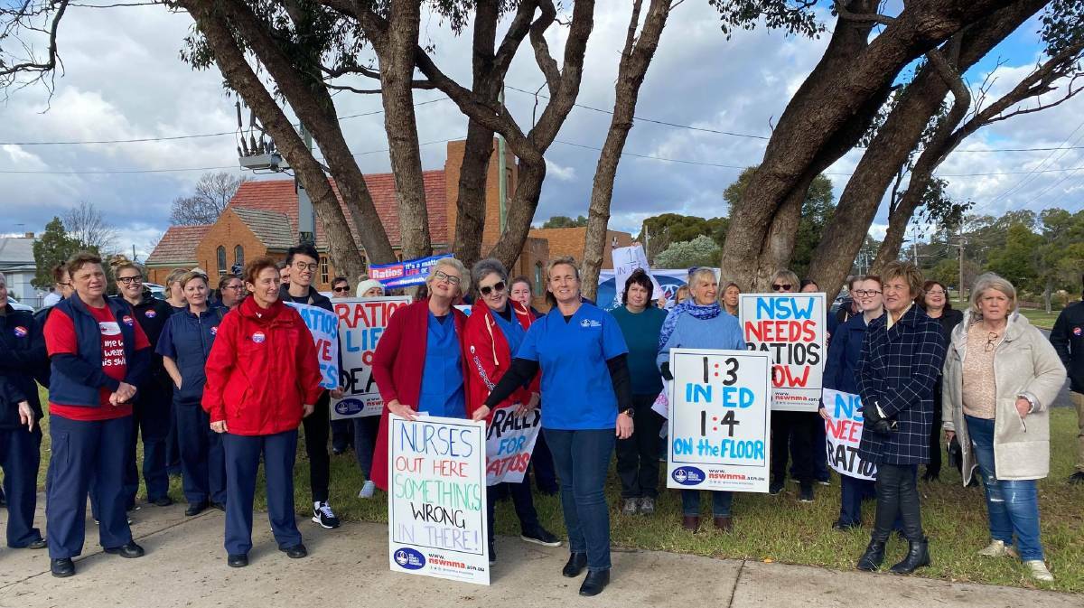 CHANGE NEEDED: Griffith Base Hospital nurses rallied for better rations, higher pay and better work conditions last June, with no changes being made. PHOTO: Lizzie Gracie