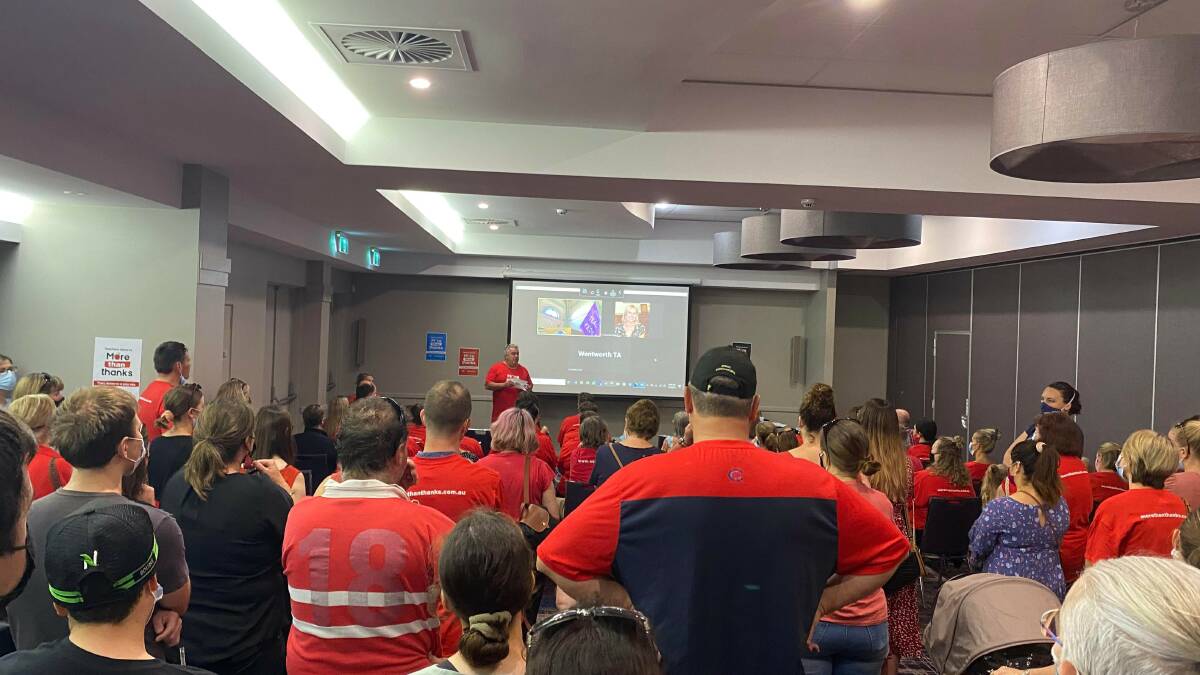 A FULL HOUSE: The function space at Southside Leagues club was overflowing, teachers spilling out into the corridors. PHOTO: Lizzie Gracie