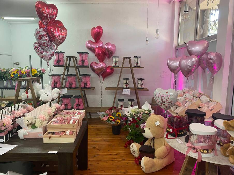 LOVE IS IN THE AIR: Flowers, balloons, chocolates, alcohol, hampers, giant teddy bears and more were all flying off the shelves at Blossoms Florist this Valentines Day. PHOTO: Lizzie Gracie