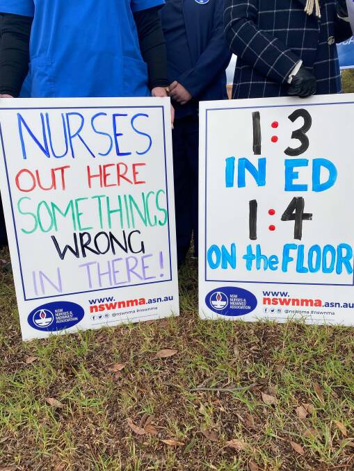 MESSAGE: Griffith nurses had clear demands for the state government to address. PHOTO: Lizzie Gracie