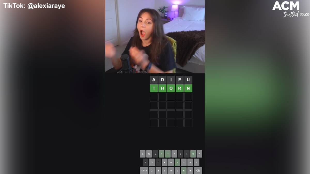 Alexia Raye, who streams herself playing Wordle on Twitch, said she always opens with the word 'adieu' since it contains four vowels. Photo: TikTok @alexiaraye