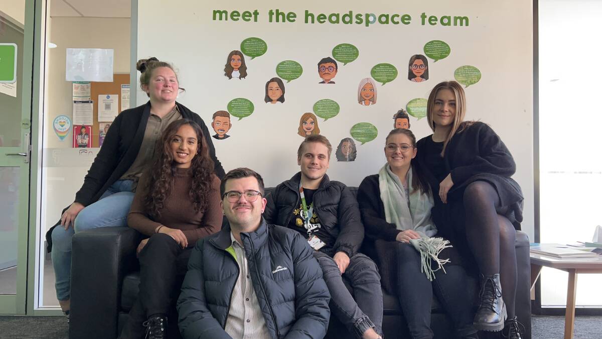 CONNECTING: New headspace Griffith centre manager Dylan Oliver (front, centre) with the headspace Griffith team. PHOTO: Contributed