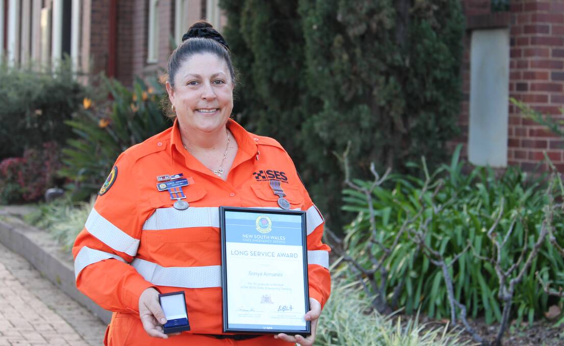 GIVING BACK: NSW SES rescue operator Sonya Armini was awarded a new medal clasp for her 30 years of service. PHOTO: Vincent Dwyer