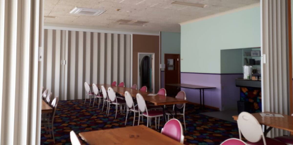 DINING: Goolgowi exies' new dining room now fitted with partitioning walls. IMAGE: Contributed