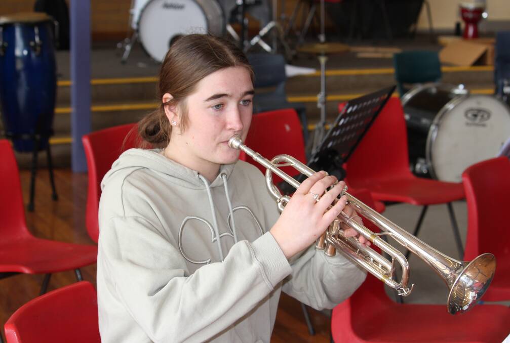 BRASS ROOTS: Leeton year 11 student and trumpeter Madeline Sachs has been attending Bandlink Riverina programs since she was in primary school. PHOTO: Vincent Dwyer