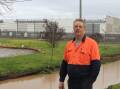 FLOOD AND SWEAT: South Pacific Seeds' Jonathan Gaisford says Council needs to update Willandra Ave residents and workers on drainage system upgrades. PHOTO: Vincent Dwyer