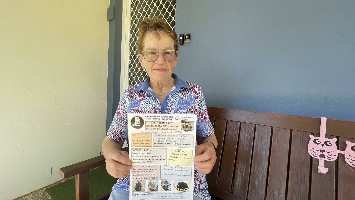 Fred Hollows Foundation advocate Beryl Paul pictured with a pamphlet for her upcoming awareness fundraiser. Picture by Allan Wilson