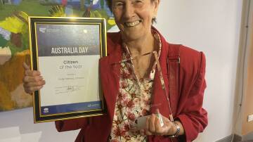 This years Griffith Citizen of the Year Sister Patricia Johnson with her awards in January. Residents now have more time to get their nominations in to recognise local heroes in the comunity for next years event. Picture by Allan Wilson 