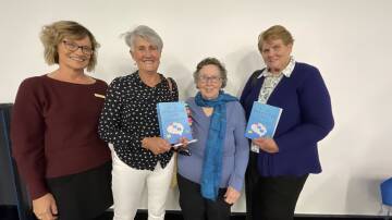 Griffith Aged Support Service support worker Yvette Pastro, Lyn Cotter, author Isabel Baker and Beryl Cattell at the event on May 1. Pictures by Allan Wilson
