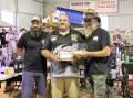 NSW Metal Detecting Championships founder Mark Richards with last years senior state champion Darryl Cocks and this year's major sponosr, Aussie Detectorist's Justin Cleghorn. Picture supplied