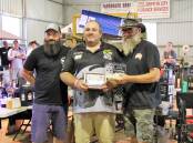 NSW Metal Detecting Championships founder Mark Richards with last years senior state champion Darryl Cocks and this year's major sponosr, Aussie Detectorist's Justin Cleghorn. Picture supplied
