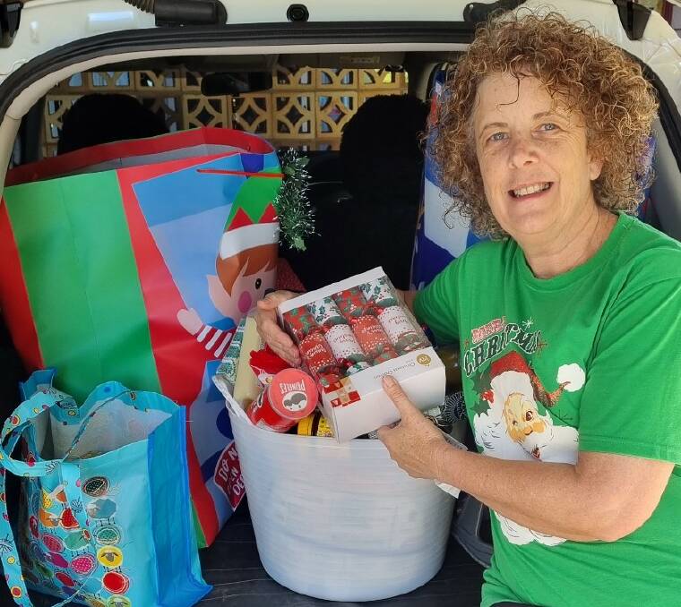 Founder of Griffith Helping Hands for the Homeless Michelle Bordignon OAM pictured while delivering donations to Condobolin during Christmas time last year. Photo supplied.