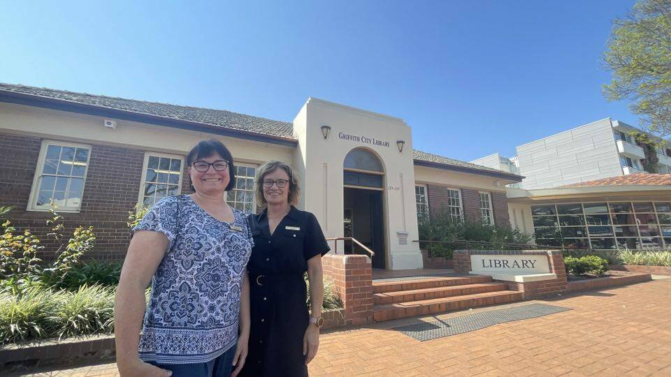 As part of Dementia Action Week, social support workers Christine Badoco and Yvette Pastro are reminding residents about the Griffith Care Dementia Support Group which meets monthly at the library. Picture by Allan Wilson