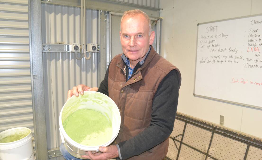 NEW INITIATIVE: Kurrawong Organics farmer Quentin Bland, with a bucket of powder broccoli. Photo: BRADLEY JURD